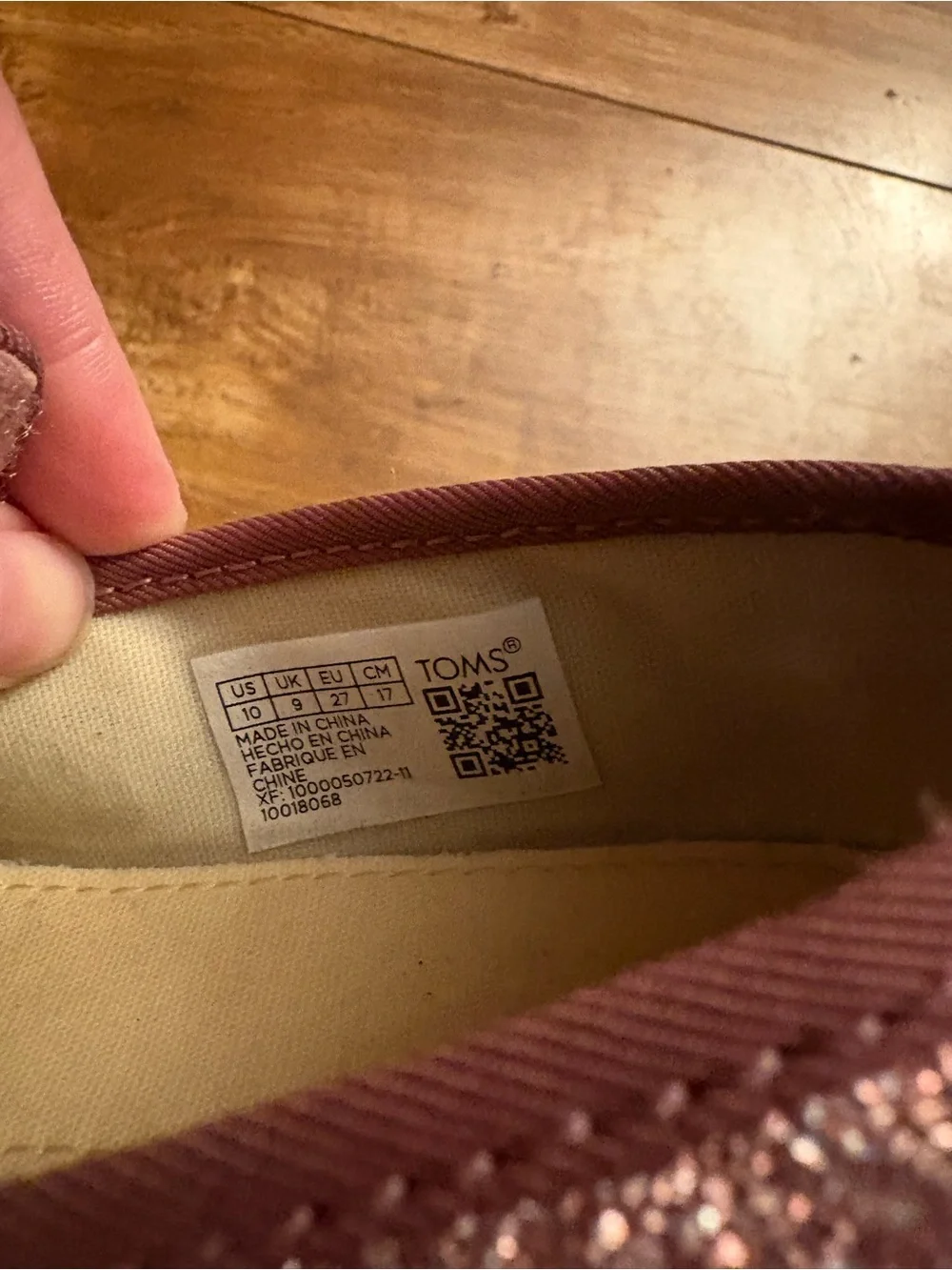 Toms Kids Glitter Slip-On Moccasins - Dusty Rose
